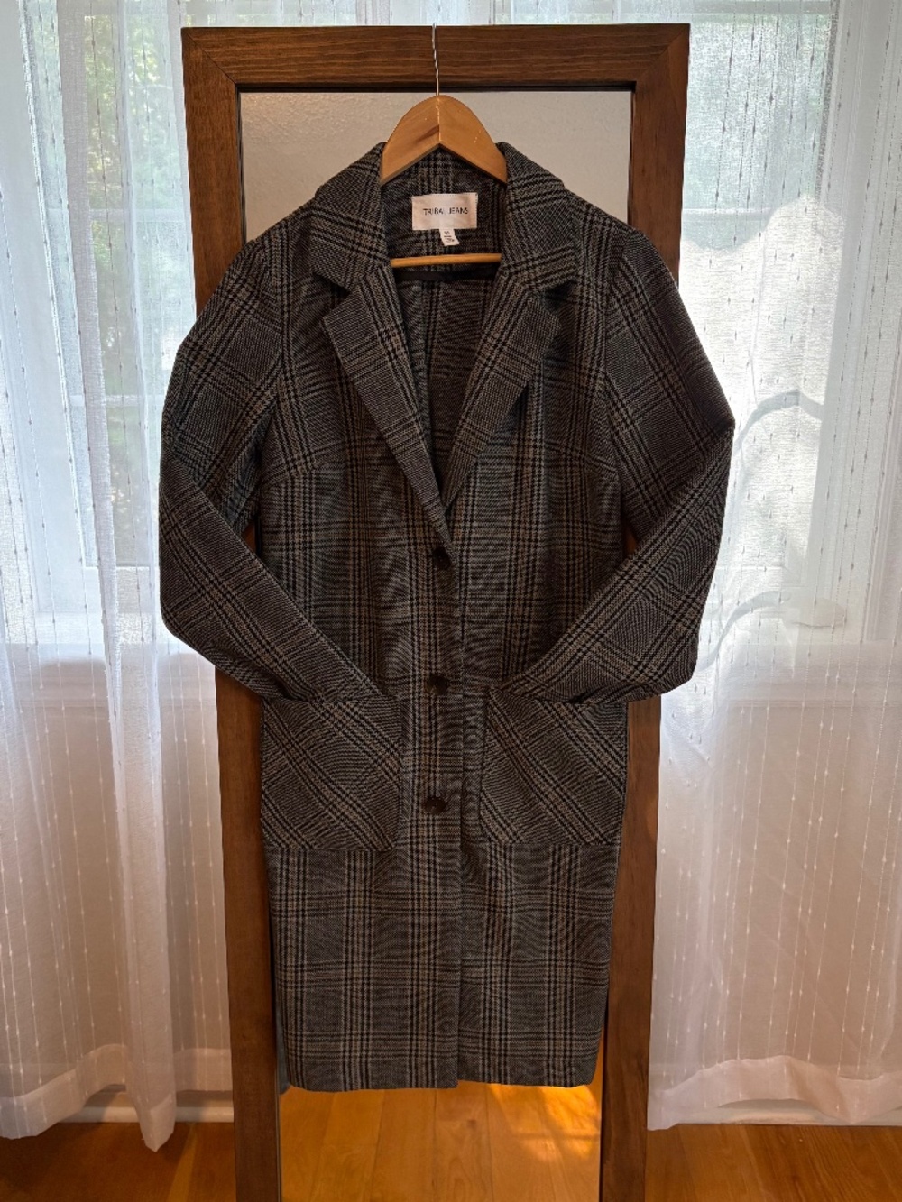 NWOT Madewell-Style Plaid Coat